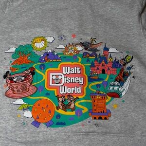 Walt Disney World Mickey Embroidered Zip Hoodie Gray Adult M Play In The Park